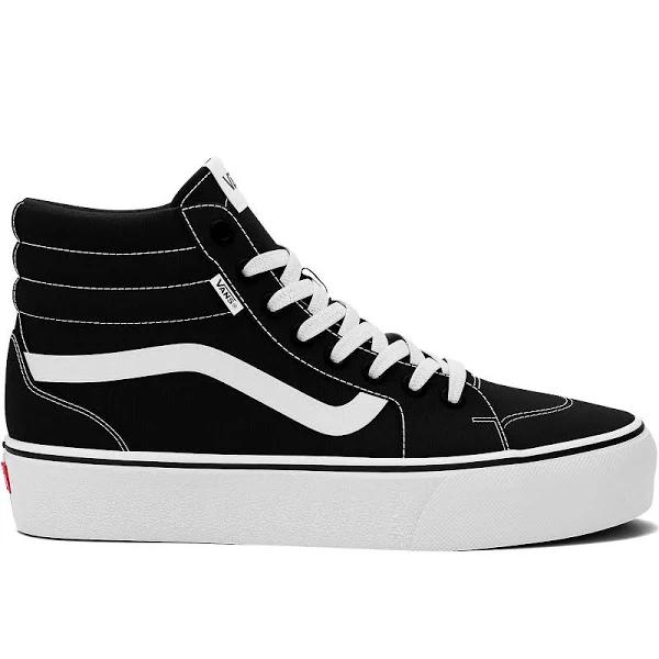 Vans Filmore Hi Platform Shoes in Black/White Black 9