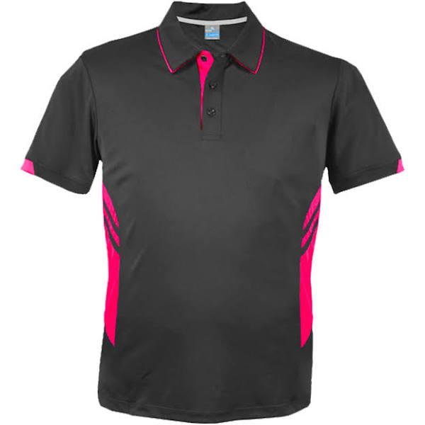 Aussie Pacific - Mens Tasman Polo Shirt - Slate/Neon/Pink - M