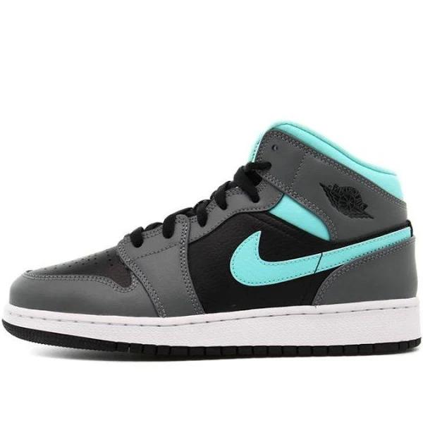 Air Jordan 1 Mid GS 'Grey / Aqua' Shoes - Size 4Y