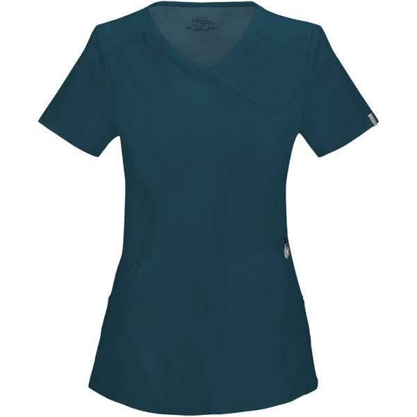 Cherokee Infinity 2625A Scrubs Top Womens Mock Wrap Caribbean Blue