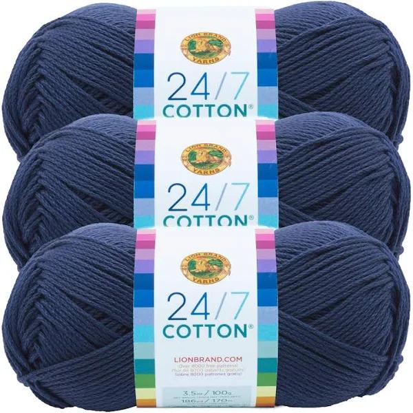 (Navy) - Lion Brand 24/7 Cotton Yarn