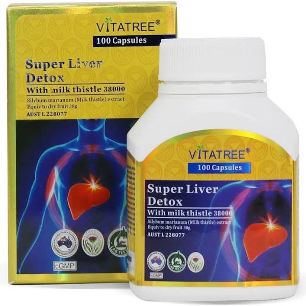 Vitatree Super Liver Detox With Milk Thistle 38000 100 Capsules