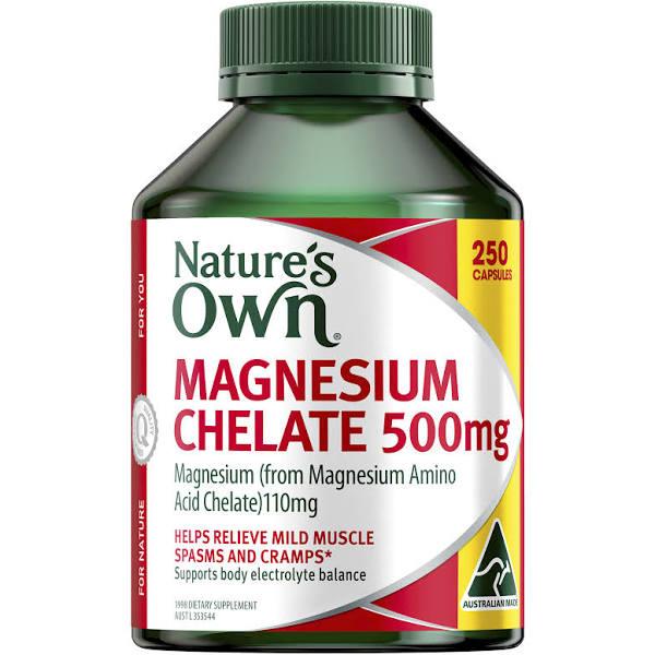 Nature's Own Magnesium Chelate 500mg 250 Capsules