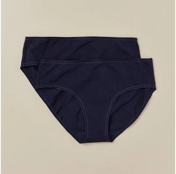 2 Pack Everyday Cotton Midi Briefs | Blue | Size 8 by Target Woman