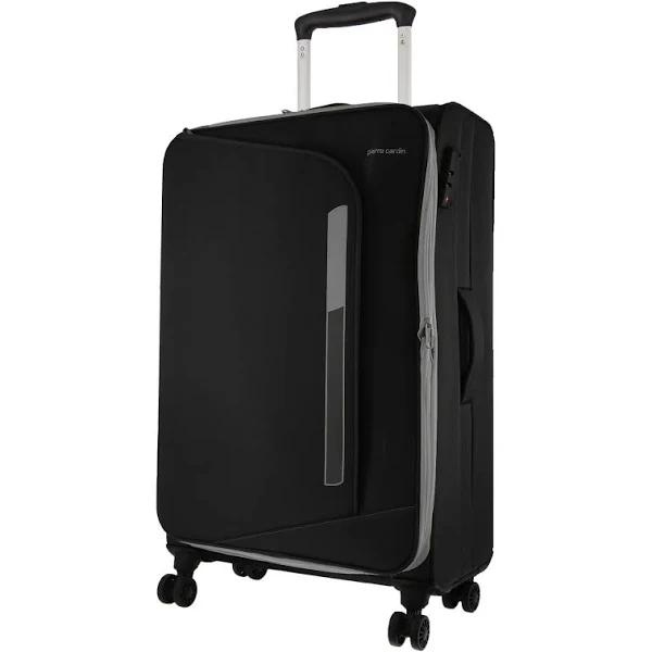 Pierre Cardin 65cm Medium Soft Shell Suitcase Black AU212565