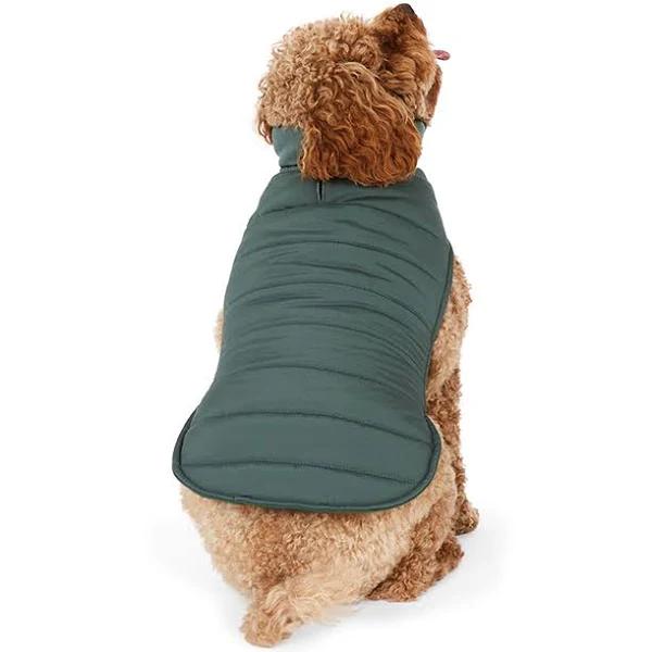 All Day Quilted Puffer Dog Jacket in Green Size Medium