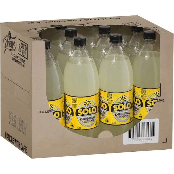 Solo Lemon Soft Drink, 12 x 1.25L