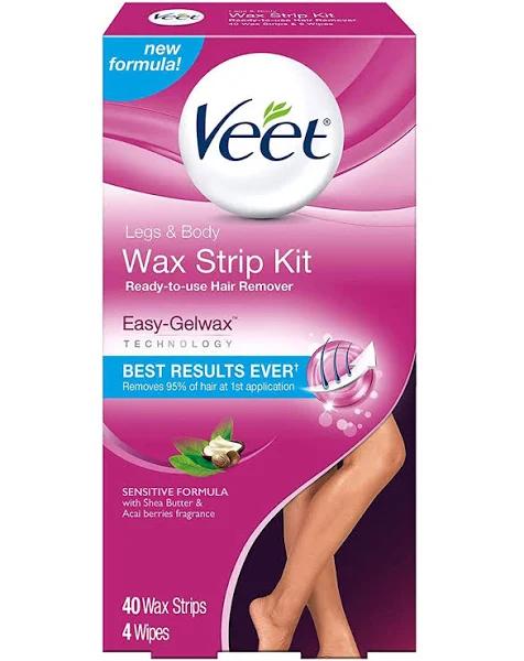 Veet Ready-to-Use Waxing Kit for Women | Wax Strips for Body Hair Removal, Wax Kit for Ingrown Hair Treatment, Personal Care Product, Hair Remover | 4