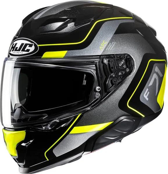 HJC F71 Arcan Helmet, black-grey-yellow, Size M