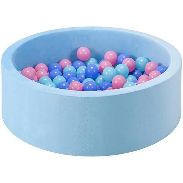 Playpals Foam Ball Pit Soft Round Ball Pool Playpen Fence with 200 Balls Blue