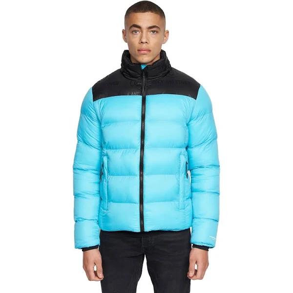 Duck and Cover Mens Synflax Puffer Jacket Turquoise XXL