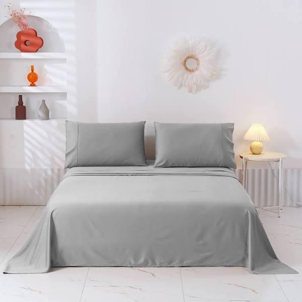 Serene Bamboo Cotton Sheet Set (Dove Grey) - Single