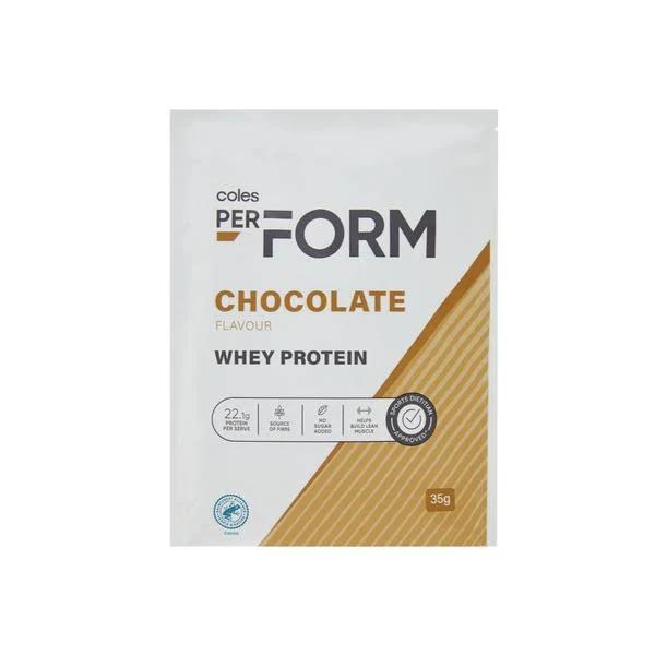 Coles Perform Chocolate Whey Protein Powder 35g