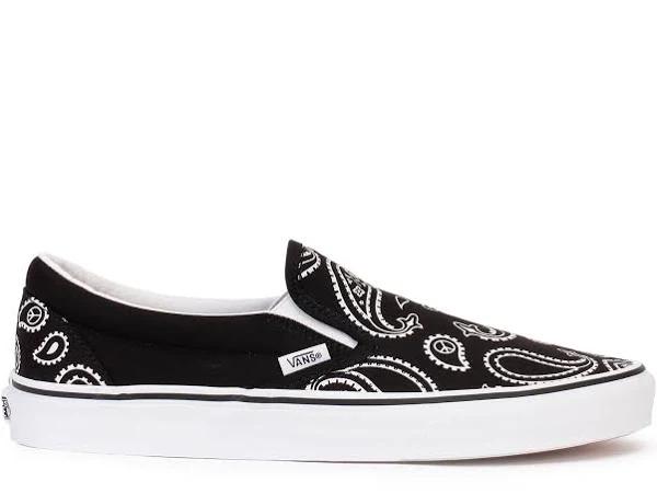 Vans Classic Slip-On Peace Paisley Shoes - Size 9.5 - Black / True White