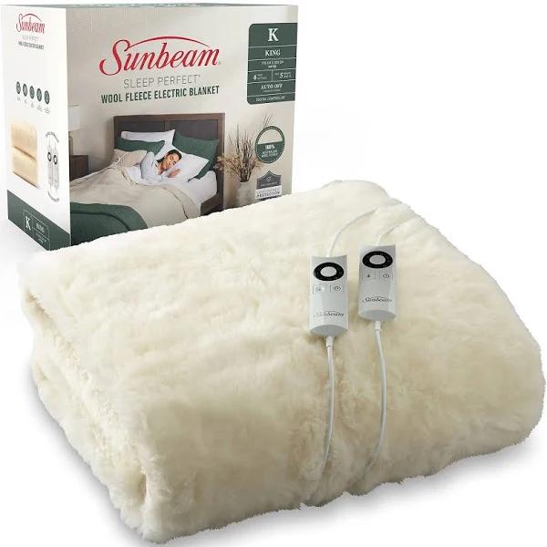 Sunbeam Sleep Perfect Wool Fleece Electric Blanket King