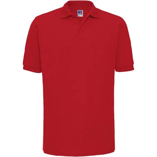 Russell Mens Ripple Collar & Cuff Short Sleeve Polo Shirt (Classic Red) (XS)