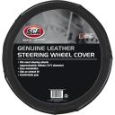 SCA Steering Wheel Cover Leather, Black, 380mm