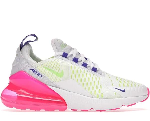 Nike Air Max 270 'White Pink Blast Volt' Sneakers | Women's Size 6