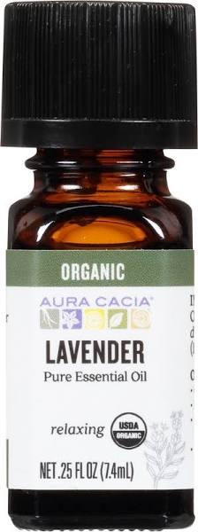 Aura Cacia Pure Essential Oil, Organic, Relaxing, Lavender - 0.25 fl oz