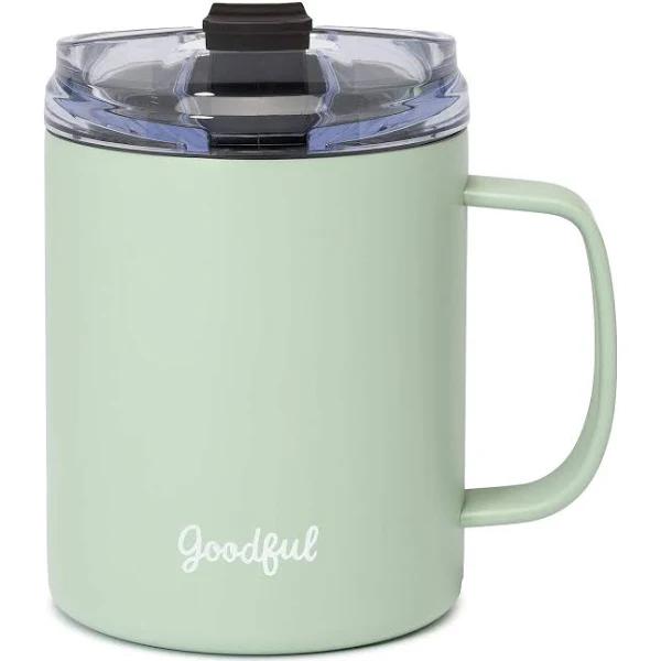 Goodful Travel Mug, Stainless Steel Insulated, Double Wall Vacuum Sealed Coffee Cup with Leak Proof Lid, 14 Ounce, Sage