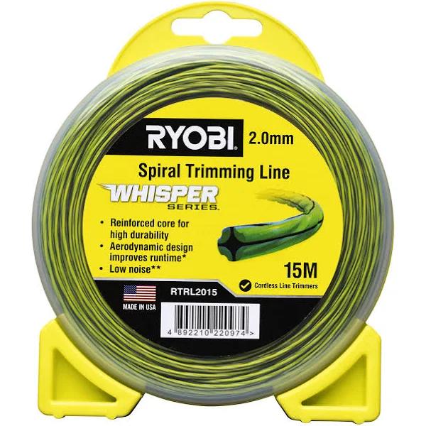 Ryobi 2.0mm 15m Whisper Series Spiral Trimming Line