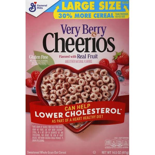 Cheerios Cereal, Very Berry, Large Size - 14.5 oz