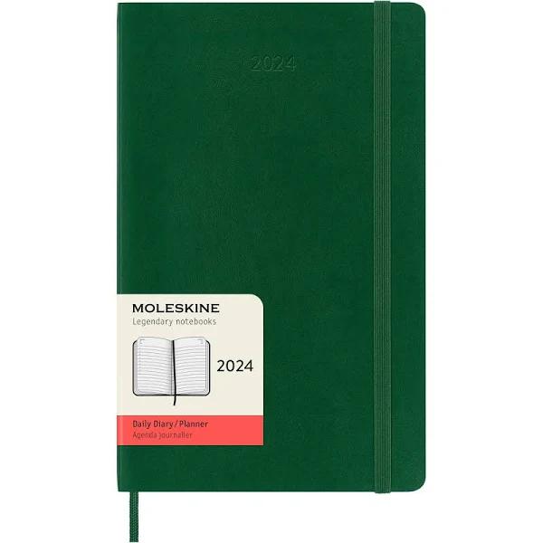 Moleskine 2024 Soft Cover Daily Diary Large Myrtle Green