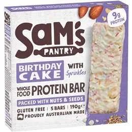 Sam's Pantry Birthday Cake With Sprinkles Protein Bar 5 Pack