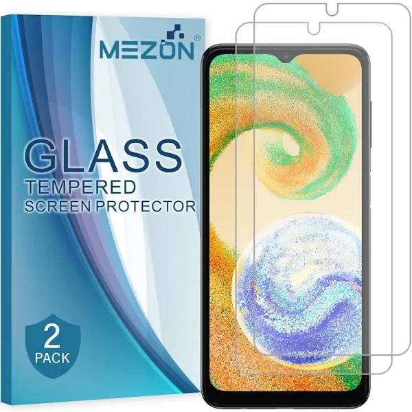 [2 Pack] MEZON Samsung Galaxy A04s Tempered Glass Crystal Clear Premium 9H HD Case Friendly Screen Protector (Galaxy A04s, 9H)