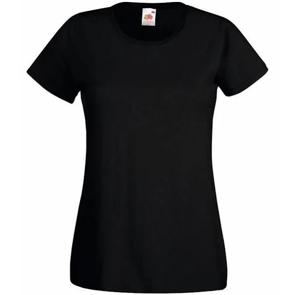 Fruit of The Loom Ladies/Womens Lady-Fit Valueweight Short Sleeve T-Shirt Black 2XL