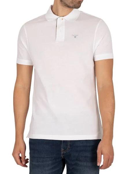 Barbour Tartan Pique White Polo Shirt