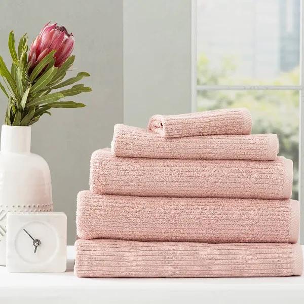 Renee Taylor Cobblestone 650 GSM Ribbed Towel Set Blush