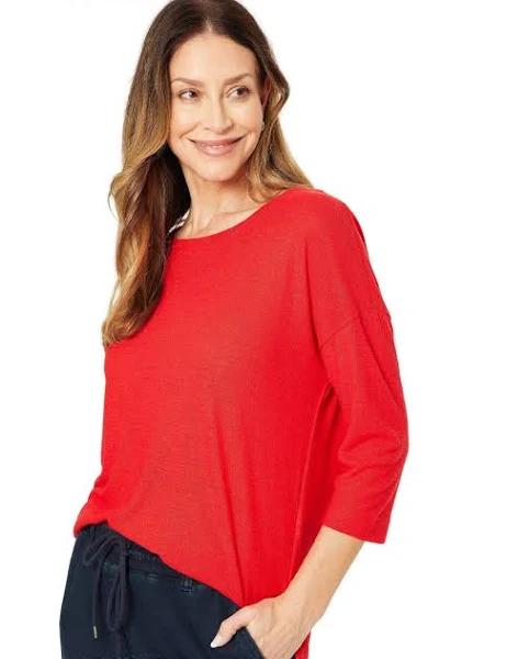 Millers 3/4 Sleeve Drop Shoulder Texture Top - Size 22 - Womens