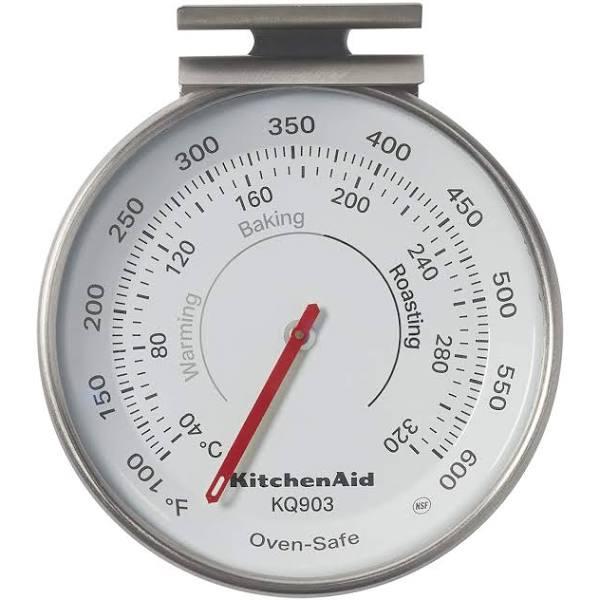 KitchenAid KQ903 3-in Analog Dial Oven/Appliance Thermometer, Temperature Range: 100F To 600f, Stainless Steel