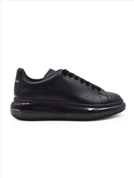 Alexander McQueen Men's Black Oversized Transparent Sole Sneaker - 7.5 (Calf Leather)