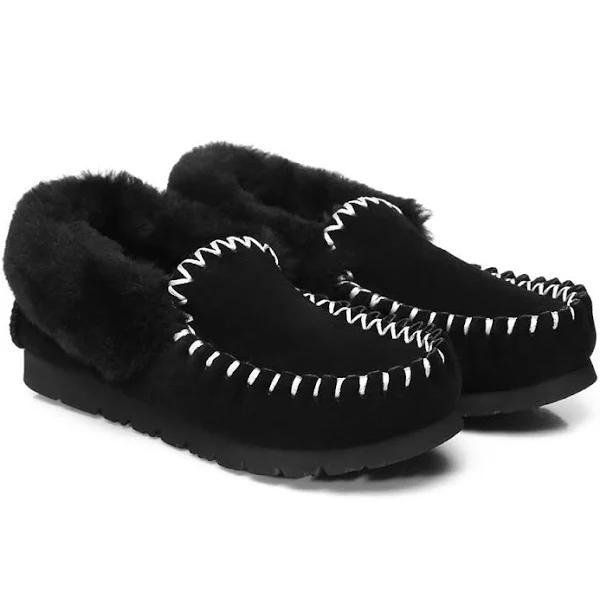 Australian Shepherd Popo Moccasins - Black