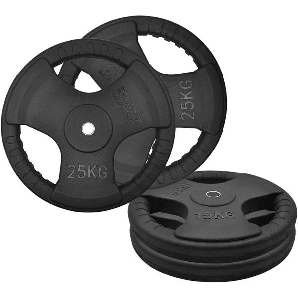 Total 80kg - 15kgx2 + 25kgx2 - Standard 26.5mm Rubber Coated Weight Plate - Commercial Grade