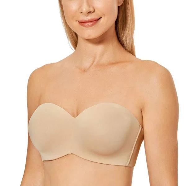 DELIMIRA Women's Non-Padded Underwire Minimizer Support Strapless Bra