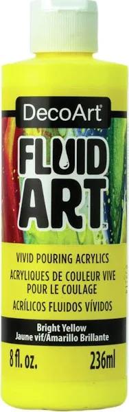 DecoArt - FluidArt Ready-To-Pour Acrylic Paint 8oz - Bright Yellow