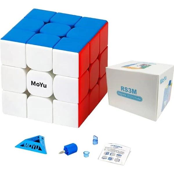 Moyu RS3M 2020 3x3 Speed Cube Stickerless, Magnetic 3D Puzzle Magic Toy, Smooth & Fast Cube (8880)