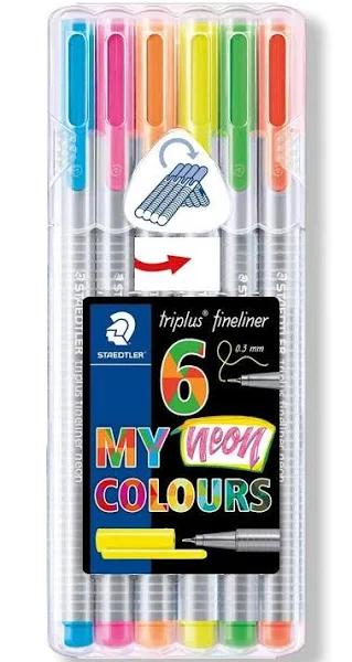 Staedtler Triplus Fineliner Assorted Neon 6 Pack