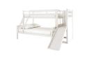 Harel Natural Timber Triple Bunk Bed With Slide - White