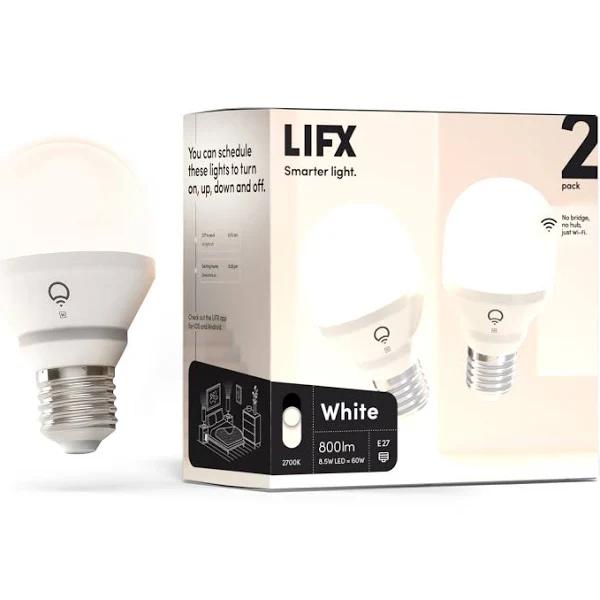 LIFX White 800 Lumen E27 Smart Light 2-Pack