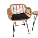 3pc Lounge Set Outdoor Furniture Rattan Wicker Chair Table Garden Patio Balcony