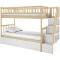 Jessica Timber Bunk Bed with Storage Staircase - Natural and White