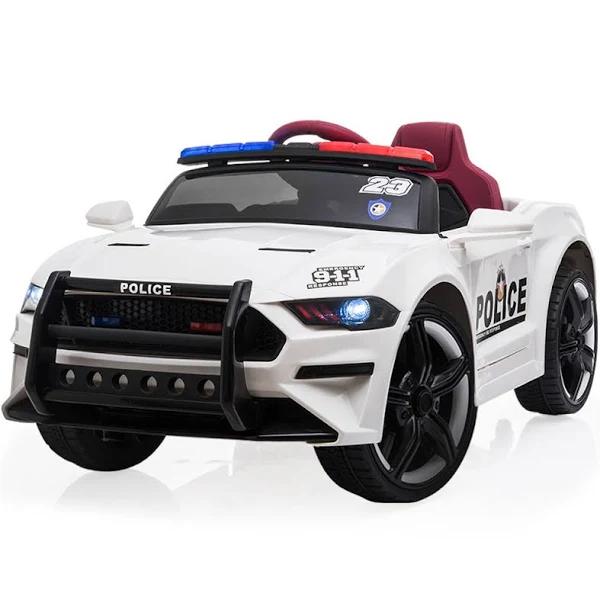 ROVO Kids Ride-On Car Patrol Electric Battery Powered Toy - White