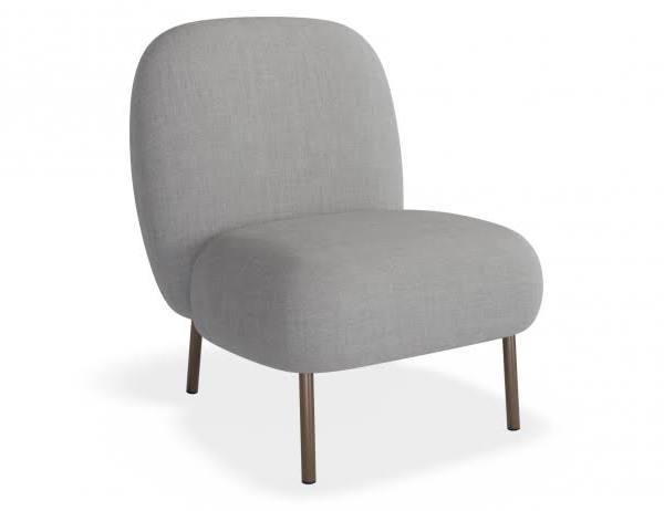 Moulon Chaise Lounge Chair - Cloud Grey - Brushed Matt Bronze Legs