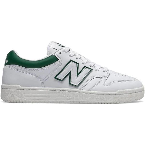 New Balance White & Green BB480 Sneakers