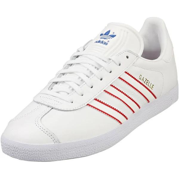 Adidas Originals Gazelle Trainers - White, Red & Blue