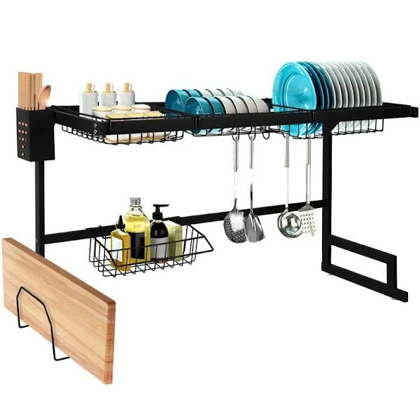 Dish Drying Rack Over Sink Stainless Steel Black Dish Drainer Organizer 2 Tier